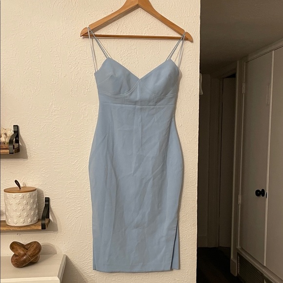 NWT Likely Light Blue Midi Dress with Spaghetti Straps Size 0 - Picture 3 of 7